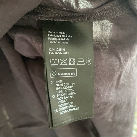 H&M LOGG Charcoal Black Bell Sleeve Eyelet Top - Picture 6 of 6